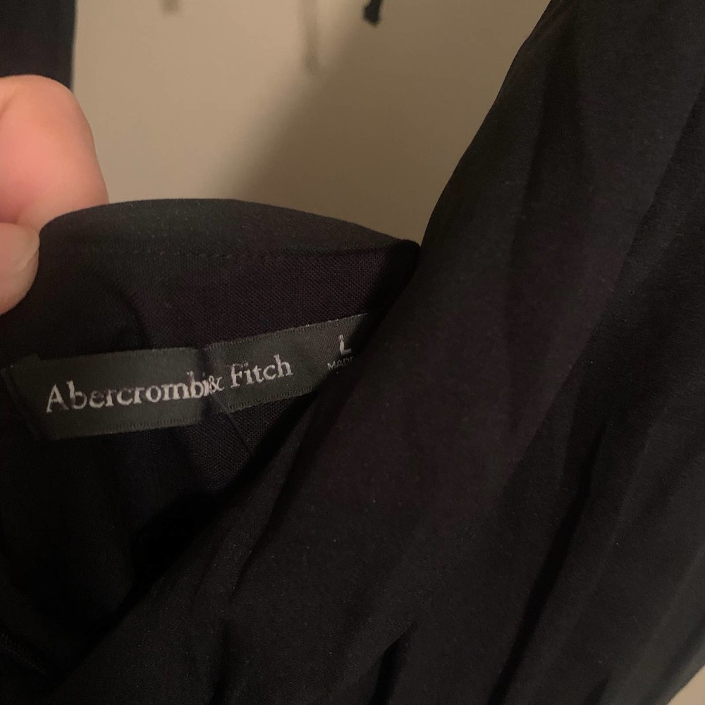 NWT Abercrombie & Fitch Flirty Drama Mini Dress in Black Size Large - Picture 6 of 10